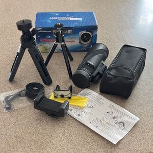 Universal Black Monocular Telescope with Tripod NWOT
